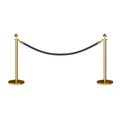 Montour Line Stanchion Post and Rope Kit Pol.Brass, 2 Ball Top1 Gray Rope C-Kit-2-PB-BA-1-PVR-GY-PB
